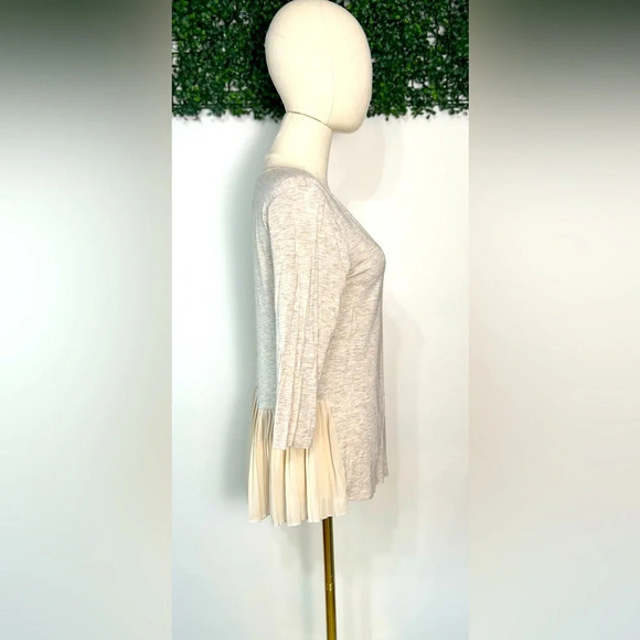 Anthropologie Pebble and Stone Oatmeal Button Back Chiffon Blouse Tunic Size S - Picture 8 of 11